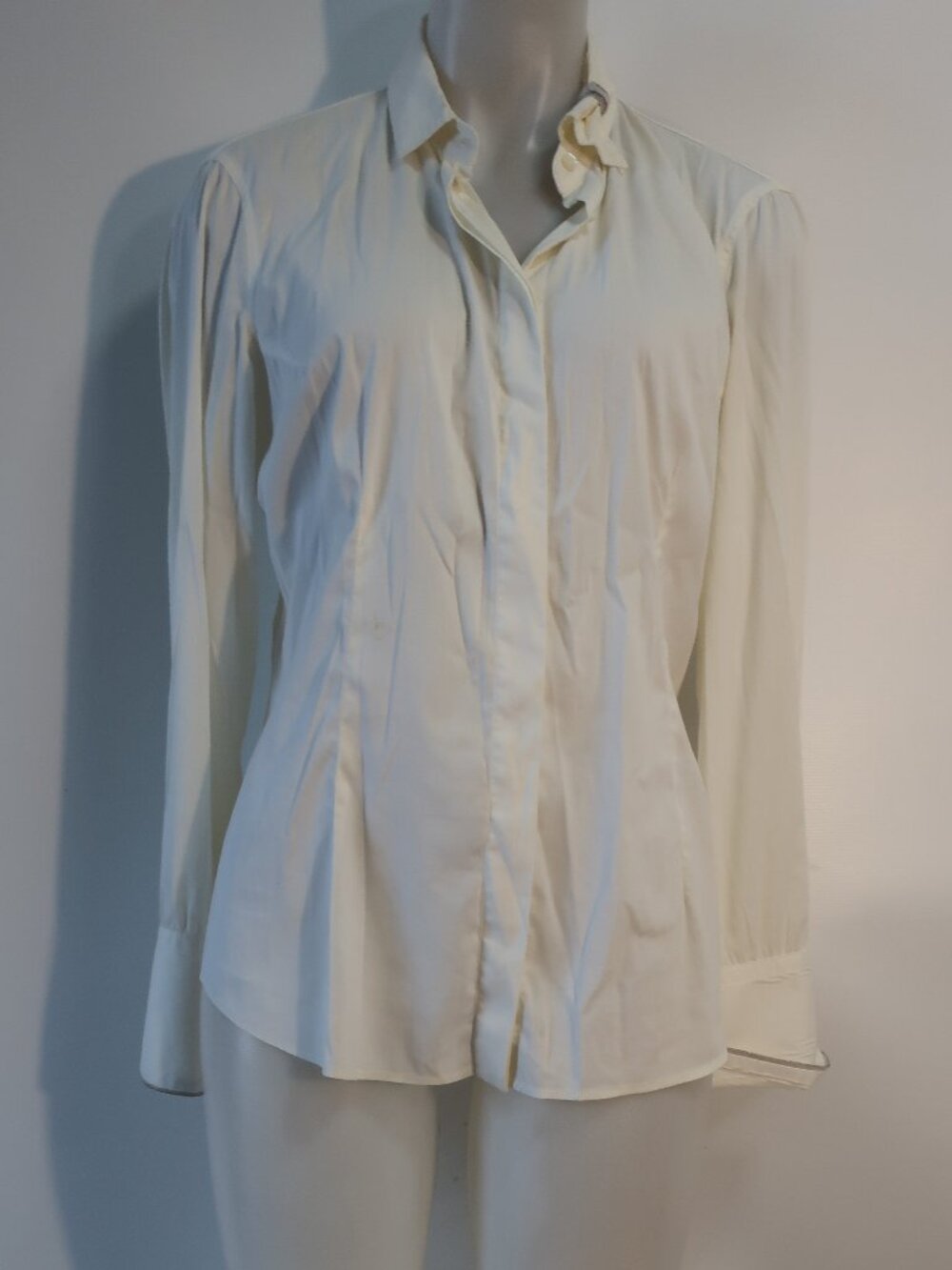 Womens Brunello Cucinelli (Item- 106) Cream Cotton Blend Button Shirt Top M
